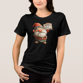 CHRIST mas Gnome  Tri-Blend Shirt