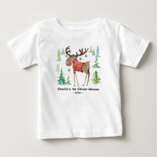 Christ-Moose bodysuit t-shirt Baby First Christmas