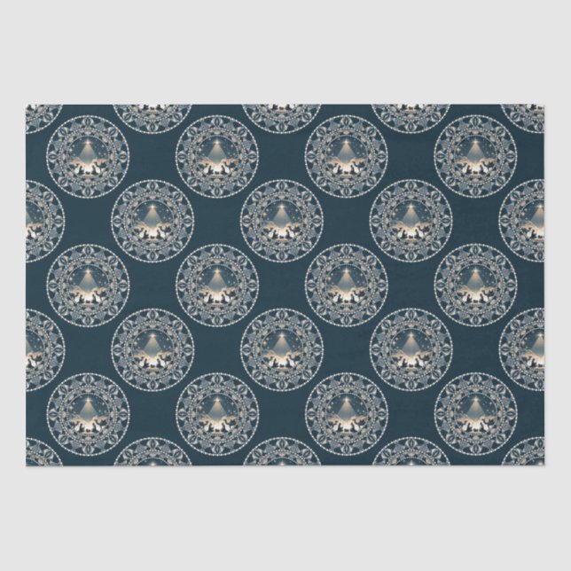 Christ Nativity Star of Wonder Polka Dot Mandala Tissue Paper (Front)
