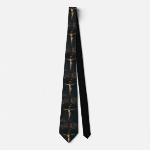 Christ on the Cross by Gillis Mostaer Neck Tie