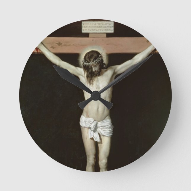 Christ on the Cross, c.1630 Round Clock (Front)