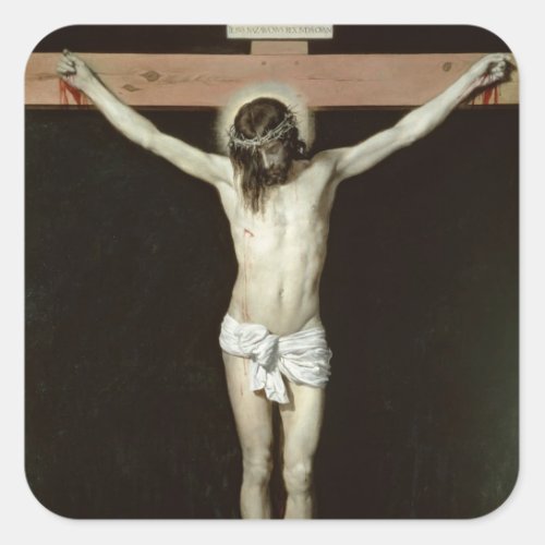 Christ on the Cross c1630 Square Sticker