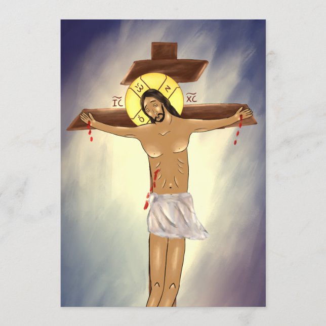Christ on the Cross Paper Icon Card (Front)