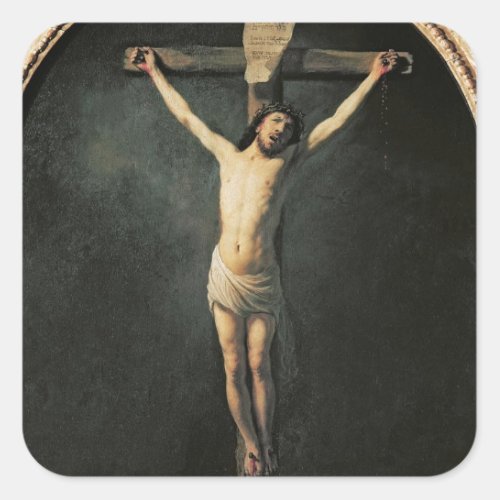 Christ on the Cross Square Sticker