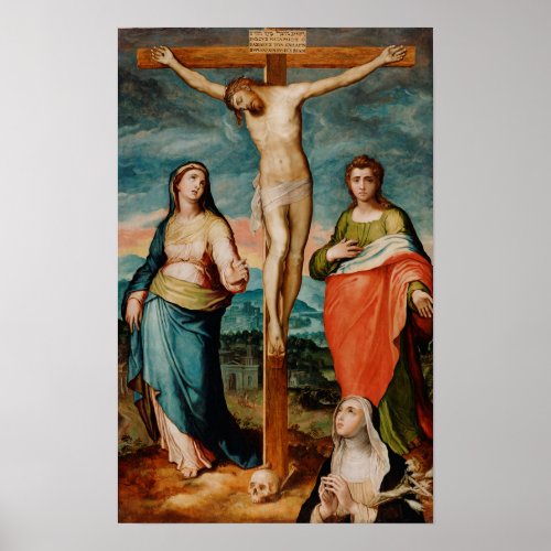 Christ on the Cross with Saints Poster