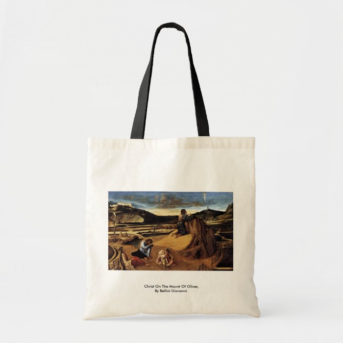 Christ On The Mount Of Olives  By Bellini Giovanni Tote Bags