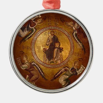 Christ Pantakrator Christian Orthodox  Icon Metal Ornament by cowboyannie at Zazzle