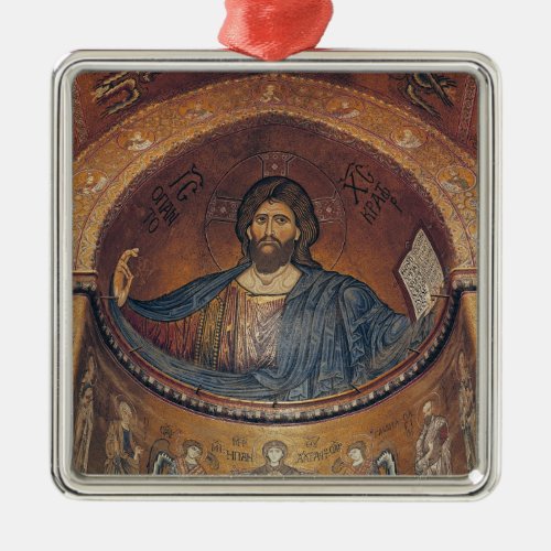Christ Pantocrator and the Madonna Metal Ornament
