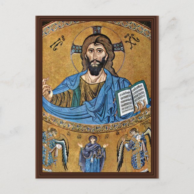 Christ Pantocrator By Meister Von Cefalã¹ (Best Qu Postcard (Front)