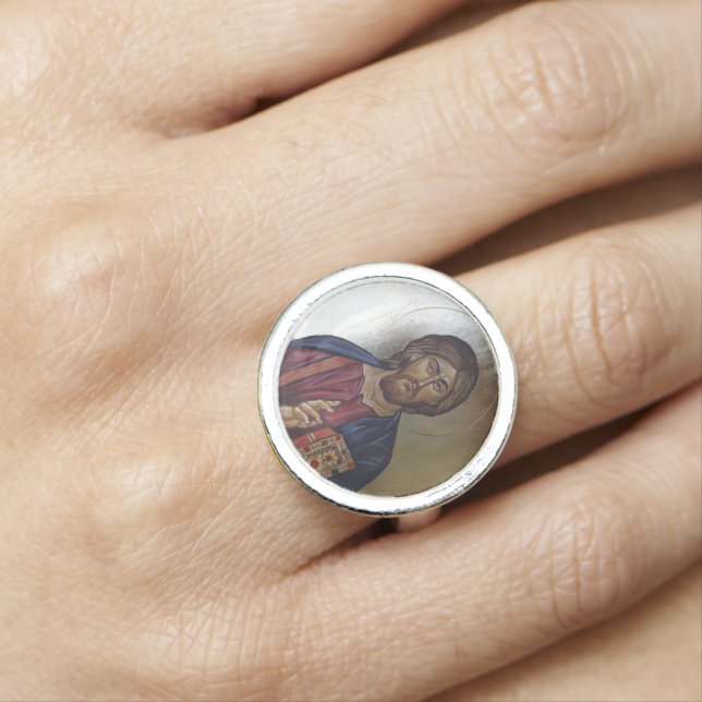Christ Pantocrator - Byzantine Style Icon Ring (In Situ)