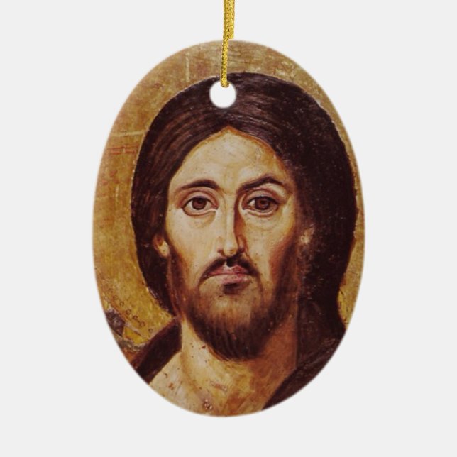 Christ Pantocrator Ceramic Ornament (Front)