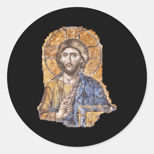Christ Pantocrator Icon Hagia Sophia Catholic Gree Classic Round Sticker (Front)