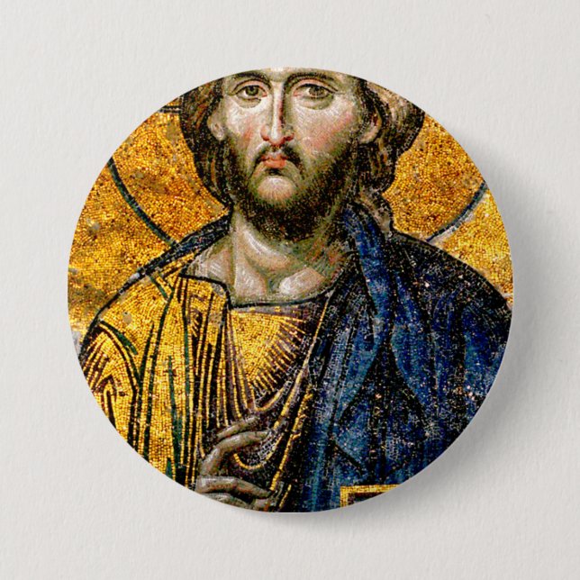 Christ Pantocrator Mosaic Button (Front)