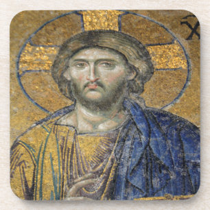 Christ Pantocrator Mosaic Iconic Religious Roman A Beverage Coaster