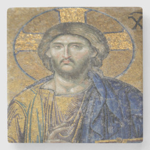 Christ Pantocrator Mosaic Iconic Religious Roman A Stone Coaster
