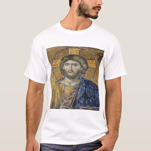 Christ Pantocrator Mosaic Iconic Religious Roman A T-Shirt (Front)
