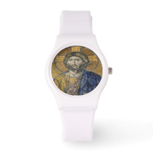 Christ Pantocrator Mosaic Iconic Religious Roman A Watch