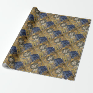 Christ Pantocrator Mosaic Iconic Religious Roman A Wrapping Paper