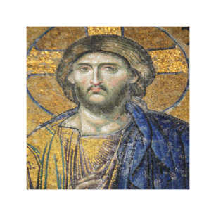 Christ Pantocrator Mosiac Iconic Religious Roman A Canvas Print