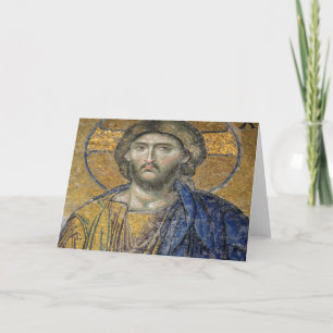 Christ Pantocrator Mosiac Iconic Religious Roman A Card