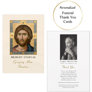 Christ Pantocrator Orthodox Photo Memorial  Thank You Card