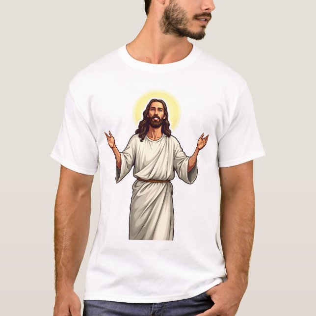 Christ Redeemer Hands Vintage Engraving Tee 2 (Front)