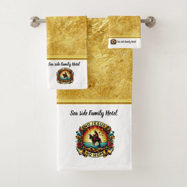 Christ’s Triumphant Ride Brings Unshakable Hope  Bath Towel Set (Insitu)