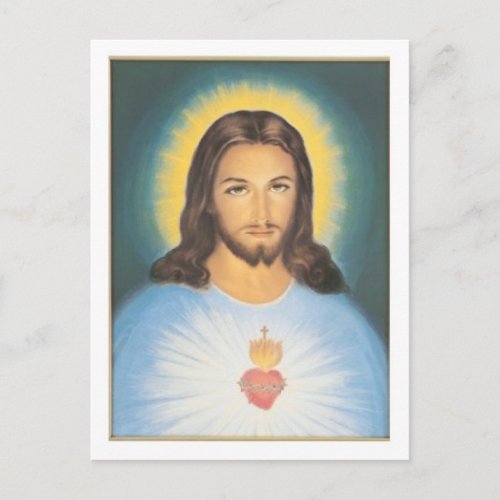 Christ sacred heart postcard