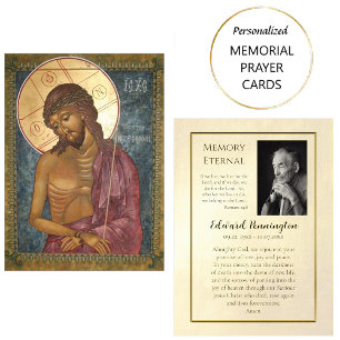 Christ Sacrificial King Memorial Prayer Card      