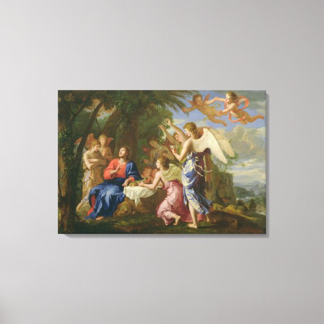 Christ Served by the Angels, c.1650 (oil on canvas Print (Front)