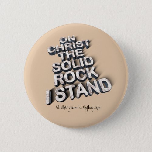 Christ solid rock christian bible quote typography button