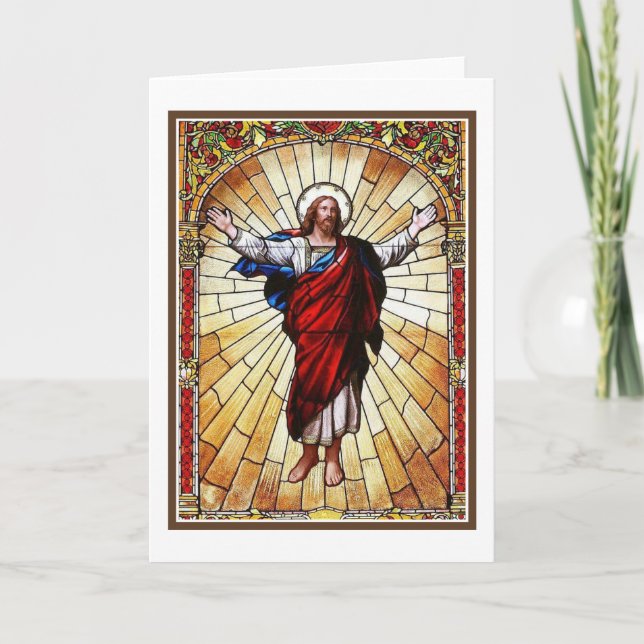 CHRIST Stained Glass Window  Card (Front)