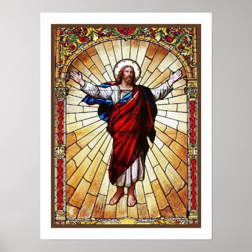 CHRIST Stained Glass Window  Poster