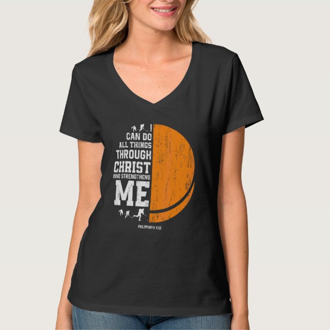 Christ Strengthens Me  Religious Christian Ice Hoc T-Shirt (Front)