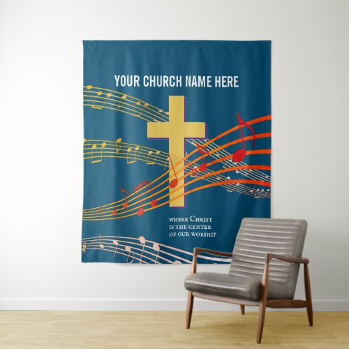 CHRIST THE CENTER Christian Worship Tapestry