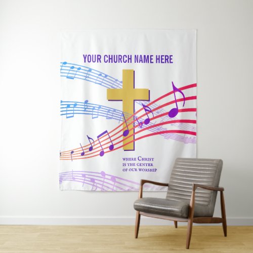 CHRIST THE CENTER Christian Worship Tapestry