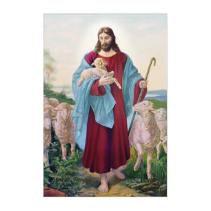 Christ The Good Shepherd Bernard Plockhorst 1878 Acrylic Print