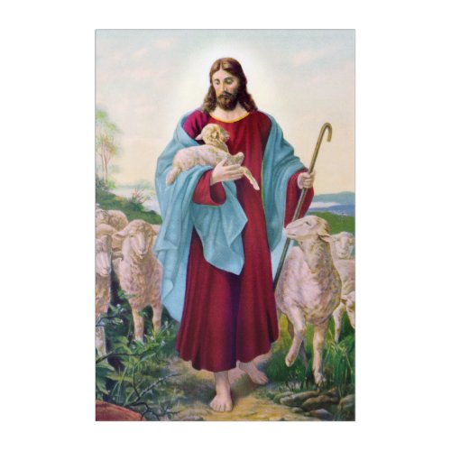 Christ The Good Shepherd Bernard Plockhorst 1878 Acrylic Print