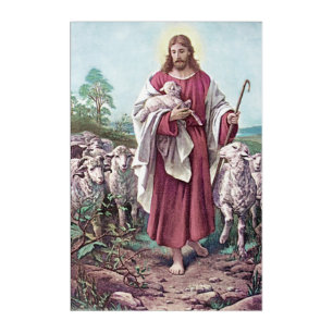 Christ The Good Shepherd Bernard Plockhorst 1878 Acrylic Print