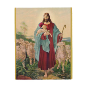 Christ The Good Shepherd Bernard Plockhorst 1878 Wood Wall Art
