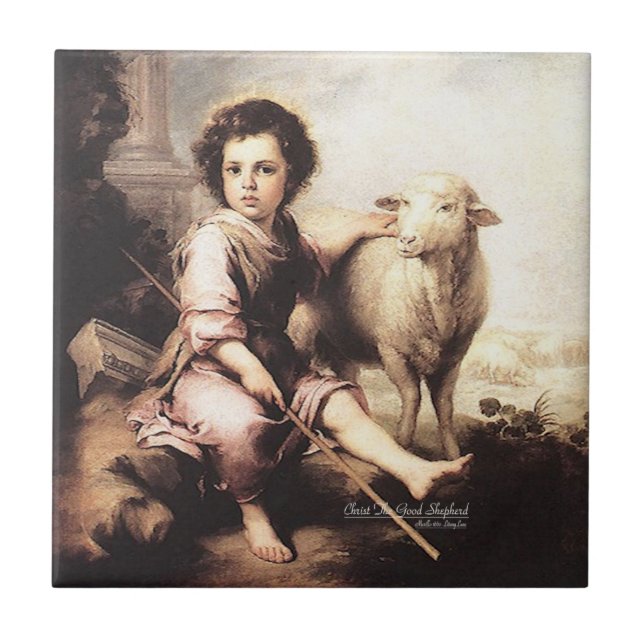 Christ The Good Shepherd Ceramic Tile (Front)