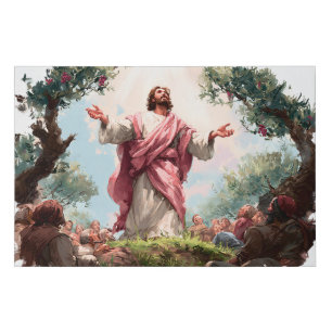 Christ the Good Shepherd Christian Art Faux Canvas Print
