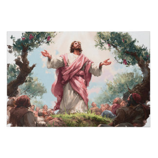 Christ the Good Shepherd Christian Art  Faux Canvas Print