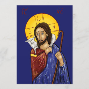 Christ the Good Shepherd Icon Card (Large)