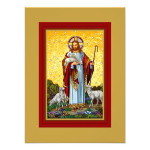 CHRIST, THE GOOD SHEPHERD MOSAIC PHOTO PRINT