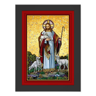 CHRIST, THE GOOD SHEPHERD MOSAIC PHOTO PRINT