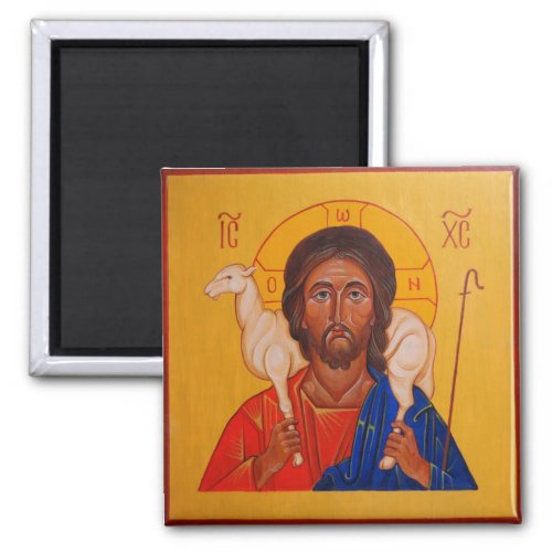 Christ the Good Shepherd Orthodox Icon magnet