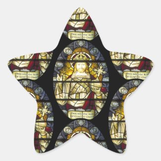 Christ the King Stained Glass  Religious Star Sticker
