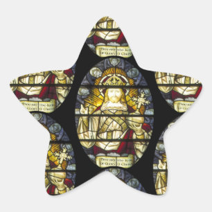 Christ the King Stained Glass  Religious Star Sticker