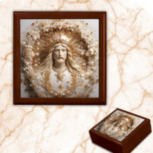 Christ the King Wooden Gift Box - 3D Religious Art